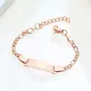 Pulseira infantil aço inoxidável lisa curva marca ajustável 12 + 3CM pulseira com gravação joia BR-798