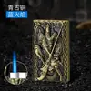 Em Estoque Atacado Isqueiros Langsheng Chama Azul Clássica Isqueiros Criativos Metálicos Recarregáveis à Prova de Vento Novo Modelo