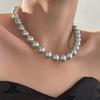 Collar con Broche de Lingote de Perla de Tahití, Cadena de Suéter Estilo Ni Ni para Mujer, Accesorio de Cadena para Clavícula de Lujo Ligero de Gama Alta