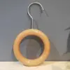 Anillo de Madera de Haya Multifuncional Madera Maciza Nórdico Creativo Redondo Bufanda Anillo de Madera para Bufanda Jeans Bufanda de Seda Corbata Sombrero con Gancho Anillo de Madera