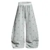 Calça Casual Street Star Americana Masculina e Feminina Outono Novo Design com Cintura Dupla Senso de Design Preguiçosa Versátil Calça Comprida Cimitarra
