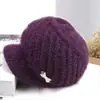 Inverno Novo Estilo À Prova de Vento Forrado com Lã Chapéu de Lã Tricotado Língua de Pato para Idosos e Vovó, Mães de Meia-Idade e Idosas Chapéu Quente de Lã de Coelho