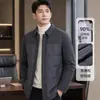 Chaqueta de Plumas para Hombre Otoño/Invierno 90% Plumón de Pato Blanco Cálida Estilo Camisa Sin Costuras Integrada Juventud Lujo Negocio Old Money Abrigo