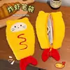 Estojo de Lápis de Pelúcia Fofo de Salmão Sushi Camarão Frito Bolsa de Armazenamento Multifuncional Caixa de Material Escolar para Estudante Bolsa Pequena Portátil Venda por Atacado
