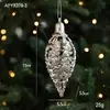 Pendente de Plástico Prateado de Formato Especial Transfronteiriço Galvanizado Brilhante Acessórios de Pingente de Árvore de Natal Decorações de Natal