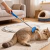 Ancinho telescópico de aço inoxidável para cócegas em gatos, massagem interativa para flutuar pelos de animais de estimação, limpeza de cócegas