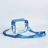 Bolsa de Ombro Colorida com Zíper Impermeável Bolsa de Armazenamento Transparente em PVC para Mulheres Bolsa Transparente Portátil para Uso Externo