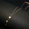 Collar corto de acero de titanio combinable con todo, cadena de clavícula para mujer, colgante simple de estrella de cinco puntas, accesorios de ropa coreanos de moda, decoraciones
