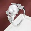 Anillo de Mariposa Dulce y de Moda con Piedras de Circonita, Anillo de Cobre Puro Versátil de Alta Gama para Mujer Joyería al por Mayor Artículo Caliente Transfronterizo