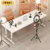 Mesa de transmisión en vivo para anfitriones, mesa de juego especializada para dos personas, mesa de exhibición de productos para influencers, mesa de altura ajustable, mesa de computadora móvil