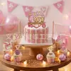 Conjunto de Banner de Decoração Temática de Aniversário Transfronteiriço para Montagem de Cena de Primeiro Aniversário, Bandeirinhas Penduradas, Toppers de Bolo