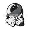Pajita PET de paja estilo gótico pajita espiral caricatura horror parche adhesivo grado alimenticio codo accesorios decorativos