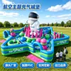 Castillo Inflable para Exteriores Castillo Hinchable Cuadrado Grande para Juegos Infantiles Tobogán Trampolín Equipo de Diversión para Padres e Hijos