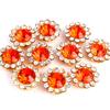 Hebilla de Girasol con Pedrería, Hebilla de Flor con Pedrería de Garra de Cristal, Pedrería Cosida a Mano, Accesorios de Pedrería Galvanizada, Decoración de Joyería DIY