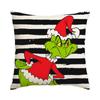 Funda de Almohada Navideña Transfronteriza de Comercio Exterior Grinch Divertida Almohada Cuatro Piezas Sofá Decoración del Hogar Cojín Personalización