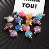 Colgante de bola de cristal con forma de corazón para hacer tú mismo, pendientes, collar, pulsera, equipaje, papelería, llavero, colgante, material de joyería.