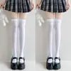 Calcetines Negros para Mujer, Calcetines de Media Pantorrilla para Primavera y Otoño, Calcetines Largos de Terciopelo, Calcetines JK Largos Hasta la Rodilla, Antideslizantes, de Compresión, Estilo Dulce Japonés