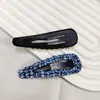 Pinzas para el cabello de estilo europeo y americano con pedrería, pinzas BB geométricas incrustadas de diamantes, pinzas versátiles de colores con forma de gota de agua para flequillo, pinzas laterales, accesorios para el cabello elegantes totalmente de diamantes