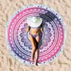 Toalha de Praia Redonda de Microfibra Estampada Transfronteiriça com Franjas, Proteção Solar à Beira-Mar, Toalha de Banho de Secagem Rápida, Toalha Esportiva para Adulto
