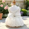 Ropa para mascotas PETCIRCLE, perro pequeño, cachorro, mascota linda, falda tutú de malla multicapa, vestido de novia con adornos de perlas