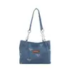 Bolsa de lona nueva 2026, bolso de mujer con lazo, bolsa de gran capacidad para el trabajo, bolso de hombro de moda, bolso de mano