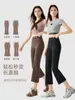 Calça Cropped Flare Cintura Alta Emagrecedora Alta Elasticidade Pele de Tubarão Branca Calça de Yoga Flare Verão 2026