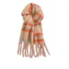 Cachecol de Luxo para Mulheres no Inverno, Xale Longo com Estampa Xadrez Retro em Imitação de Caxemira para Mulheres, Cachecol Espessado Estilo Coreano para Estudantes para Manter o Aquecimento