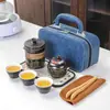 Juego de té decorativo juego pequeño para eventos de negocios, viajes, regalos de celebración, recuerdos, se puede imprimir con logo, juego de té de viaje portátil