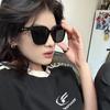 Gafas de sol con protección solar para mujer, estilo retro de celebridad de internet, montura cuadrada, montura negra, gafas de sol marrones GM, gafas de viaje sencillas y de moda para hombre.