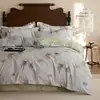 Conjunto de cama de quatro peças, espesso, 100% algodão, escovado, com 60 peças, apresentando um padrão floral francês vintage de algodão puro, adequado para outono e inverno