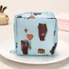 Linda bolsa de almacenamiento para toallas sanitarias, neceser portátil para estudiantes, bolsa pequeña para guardar toallas sanitarias, bolso para mujer