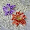Nuevo vintage pintura al óleo flor de lirio decoración escena de boda hecho a mano horquilla caja de regalo adornos de flores falsas venta al por mayor