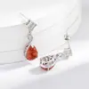Brincos Europeus e Americanos Transfronteiriços Mais Vendidos com Pedra Colorida Corte Flor de Gelo Forma de Pera Inteligente Inlaid com Diamante de Alto Carbono Brilhante Brincos Paparaacha
