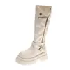 Hebilla de cinturón estilo post-apocalíptico botas adelgazantes hermosas mujer nuevas botas largas Rad 2026 botas elásticas otoño e invierno retro para aumentar la altura