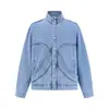 Chaqueta Vaquera Lavada Vintage Nanxia Otoño Nuevo con Diseño Dividido, Estilo Japonés Ropa de Trabajo Casual para Pareja Ropa Exterior Vaquera