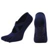 [Venta al por mayor de fábrica] Calcetines de yoga de cinco dedos con doble tira cruzada, calcetines de moda sin espalda para danza, calcetines deportivos para fitness en interiores