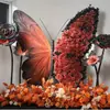 Decoración de ventana de exhibición de flores artificiales de mariposa gigante, soporte de mariposa floral, flor decorativa para accesorios de fotos y exhibición