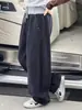 Pantalones deportivos para niñas 2026 otoño e invierno pantalones gruesos para niños mayores con cintura contrastante pantalones de pierna ancha pantalones de fideos de arroz pantalones largos para niños