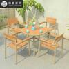 Combinação de Mesa e Cadeiras para Terraço de Vila ao Ar Livre Lazer Metal Impermeável Proteção Solar Móveis Jardim Ar Livre Hotel B&B Mesa e Cadeiras