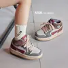 Zapatos para Niños 2025 Otoño Nuevo Modelo Estilo Coreano Moda Bloques de Color Caña Media Zapatillas Aj Zapatos Casuales para Niños y Niñas