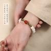 Hermoso Pulsera de Bodhi de Jade Blanco Cuentas de Buda Artístico Mori Sauvignon Blanc Temperamento Sencillo Cuentas de Calabaza Pulsera de Círculo Único