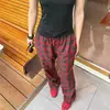 Pantalones casuales estilo coreano, pantalones a cuadros para hombre, versión coreana, corte holgado, modernos, de pierna ancha, casual, con un ambiente sofisticado y relajado