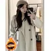 Abrigo de Lana Mujer 2026 Nuevo Otoño Invierno Estilo Coreano Sensación de Alta Gama Petite Mediano-Largo Abrigo de Lana Engrosado Moderno