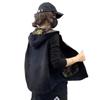 Chaleco de mezclilla estampado nuevo de color a juego vintage otoño primavera y verano corto con capucha holgado adelgazante chaqueta de moda
