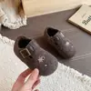 Zapatos Birkenstock Retro para Mujer Otoño/Invierno Ropa Exterior Felpa Cálida Suela Gruesa Versátil Fáciles de Poner Hebilla de Moda Zapatos para Mujer