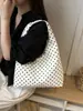 Bolsa Tote de Ombro Feminina 2026 Nova de Verão, Estampada de Bolinhas, Moderna e Estilosa, Chic Casual, Relaxada, Grande Capacidade