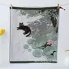 Exportado a Japón Original Moriya Exquisita Bordado Estilo Ilustración Retro Cuento de Hadas Algodón Peinado Toalla Pequeña Pañuelo Cuadrado Pequeño