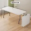 Mesa plegable ligera sin instalación, mesa de comedor portátil para el hogar, mesa rectangular simple de plástico para puesto exterior