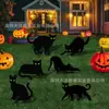 2026 Novo Sinal de Gato Brilhante para Jardim de Halloween Sinal de Decoração de Jardim Exterior de Gato Brilhante de Terror
