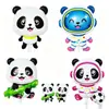 Balão Fofo de Panda Gigante Panda Segurando Bambu Balão de Filme Leve Animal de Desenho Animado Panda Flutuante Bola de Ar Sem Vedação